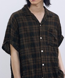 ブラウス シャツ 「UNISEX」Filluminate／オープンカラーチェック半袖シャツ レディース メンズ｜ZOZOTOWN Yahoo!店