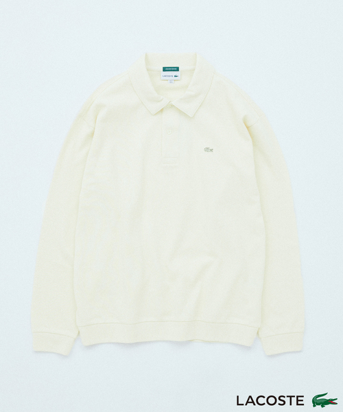 LACOSTE/ラコステ 別注 フルオープン 鹿の子 ポロシャツ　※ホワイト LACOSTE ポロシャツ / ラコステ 別注 ミコカノコ ポロ カラー