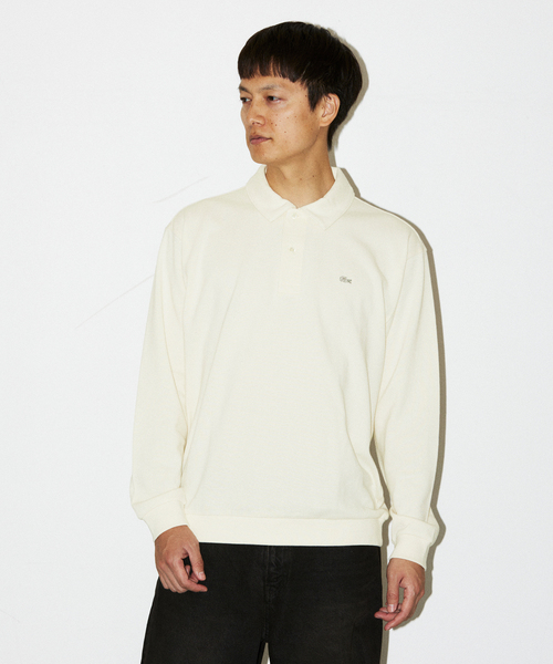 ト*ム様 【タグ付き、シミ有】LACOSTE ホワイト 長袖ポロシャツ ラコステ LACOSTE オリジナルフィット 長袖 ポロシャツ