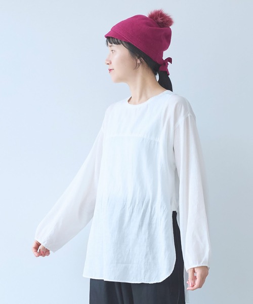 ブラウス シャツ recycled cotton チュニックブラウス レディース