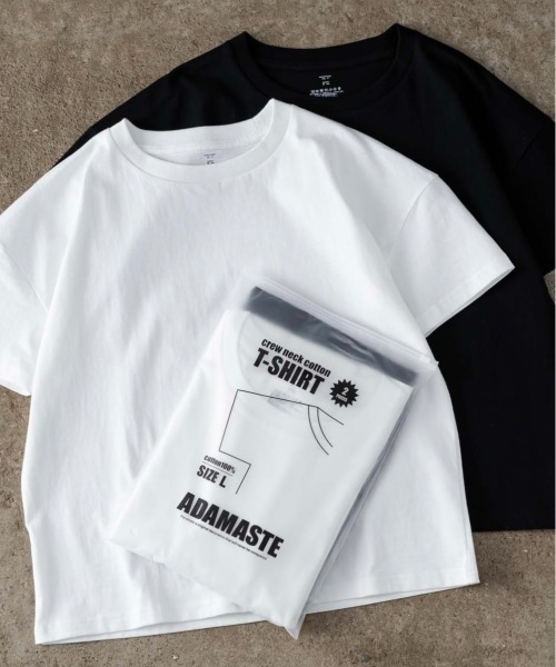 ADAMASTE Tシャツ Lサイズ 短丈 ADAMASTE 「ADAMASTE」 半袖Tシャツ LARGE ホワイト メンズ