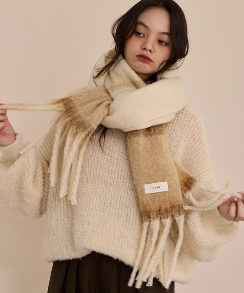 OLUN マフラー ストール volume mix color muffler/ボリュームミックス