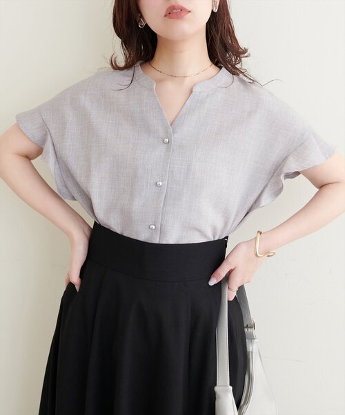 「natural couture」 半袖ブラウス FREE グレー レディース_画像2