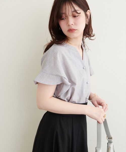 「natural couture」 半袖ブラウス FREE グレー レディース_画像4