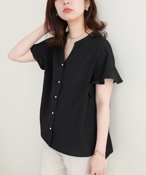 「natural couture」 半袖ブラウス FREE グレー レディース_画像6