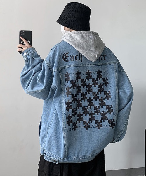 lilful デニムジャケット gジャン 「26年春夏新作」フード付き バック