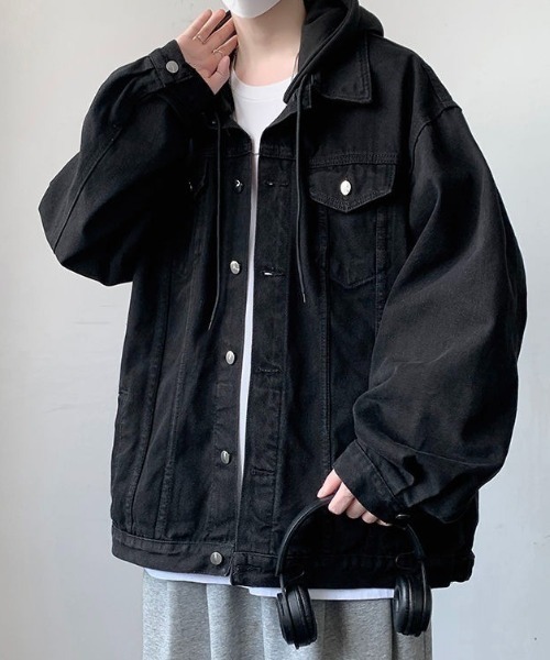 lilful デニムジャケット gジャン 「26年春夏新作」フード付き バック