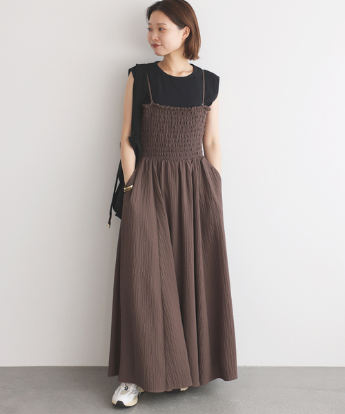 【オシャレ☆かわいい☆SLOBE IENA】ブラウン　ツートンワンピース オシャレ☆かわいい☆SLOBE IENA】ブラウン ツートンワンピース