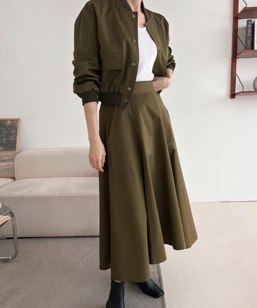 セットアップ ポケットデザイン ショートジャケット スカートセット