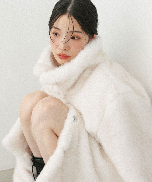 Heather（ヘザー） コート アウター MIXファーミドルジャケット 604695