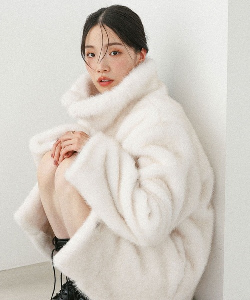 Heather（ヘザー） コート アウター MIXファーミドルジャケット 604695