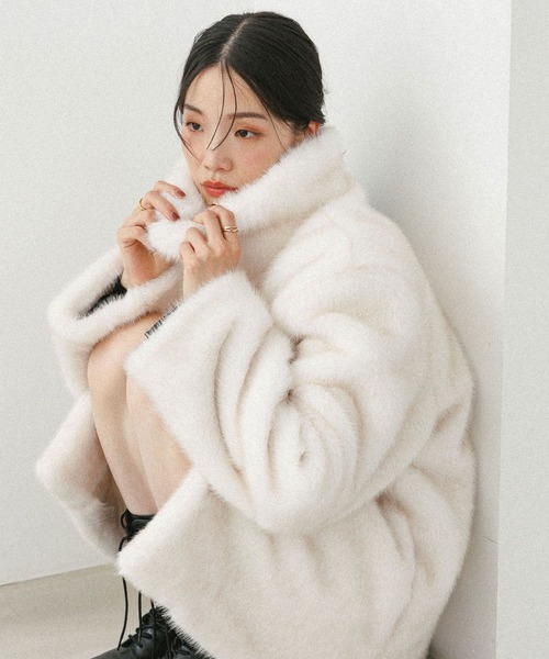 Heather（ヘザー） コート アウター MIXファーミドルジャケット 604695