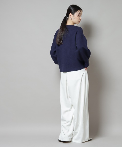 BRIEFING nano universe別注　ミラノリブ切り替ニットセーター BRIEFING × nano universeミラノリブ切替ニット BRIEFFING