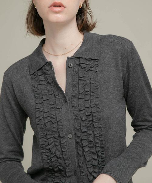 URBAN RESEARCH Sonny Label ニット セーター シルク混フリルニット