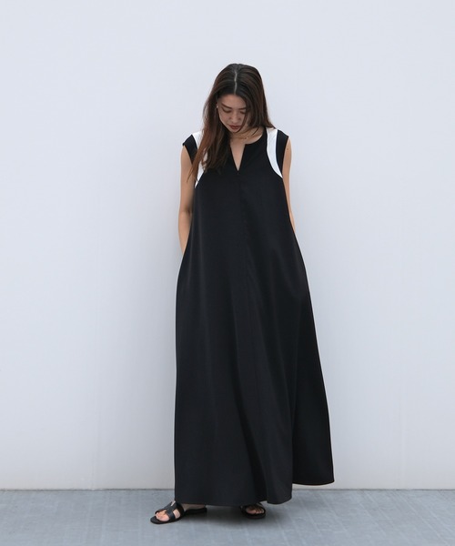 AKTE（アクテ） ノースリーブワンピース 1 グレイッシュベージュ