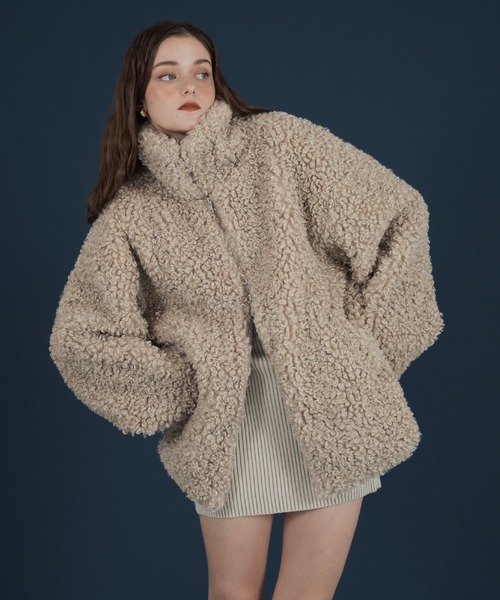 Mili affinity ブルゾン アウター プードルボアオーバーサイズダブル