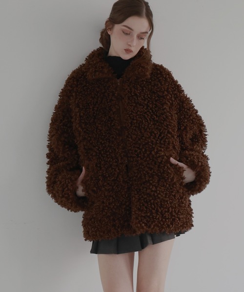 Mili affinity ブルゾン アウター プードルボアオーバーサイズダブル