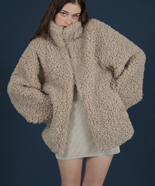 Mili affinity ブルゾン アウター プードルボアオーバーサイズダブル