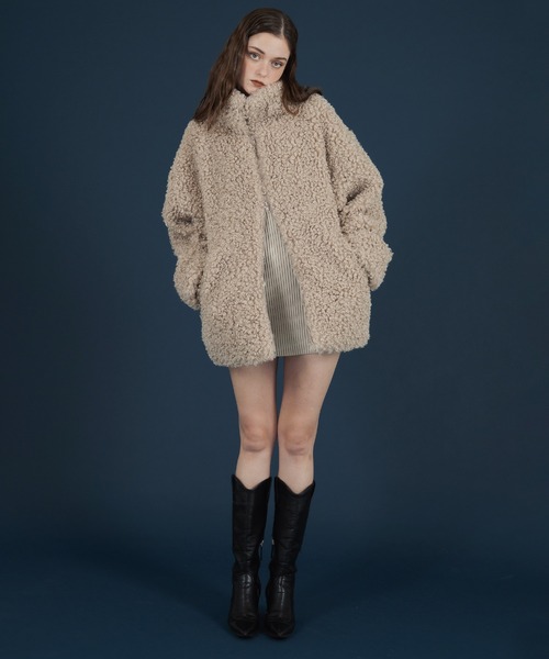 Mili affinity ブルゾン アウター プードルボアオーバーサイズダブル