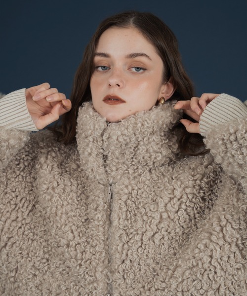 Mili affinity ブルゾン アウター プードルボアオーバーサイズダブル