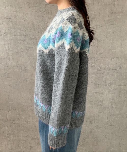 Maison Calme ニット セーター 「25年秋冬新作」ノルディック柄ニット