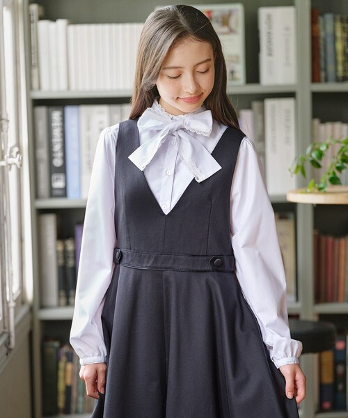 ブラウス シャツ 「150-170cm」 レースリボンタイブラウス キッズ 子供