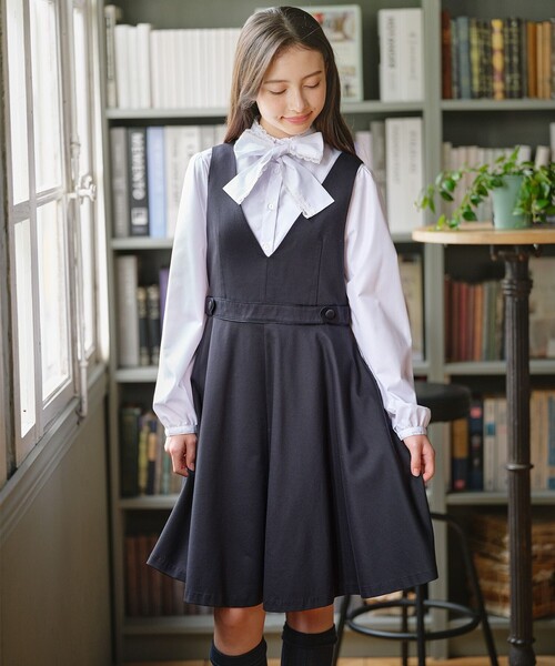 ブラウス シャツ 「150-170cm」 レースリボンタイブラウス キッズ 子供 ブラウス シャツ 「150-170cm」 レースリボンタイブラウス キッズ 子供
