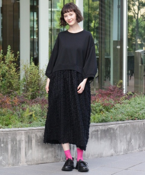 H.A.K（ハク） ワンピース ランダムフリンジカットジャカード＋