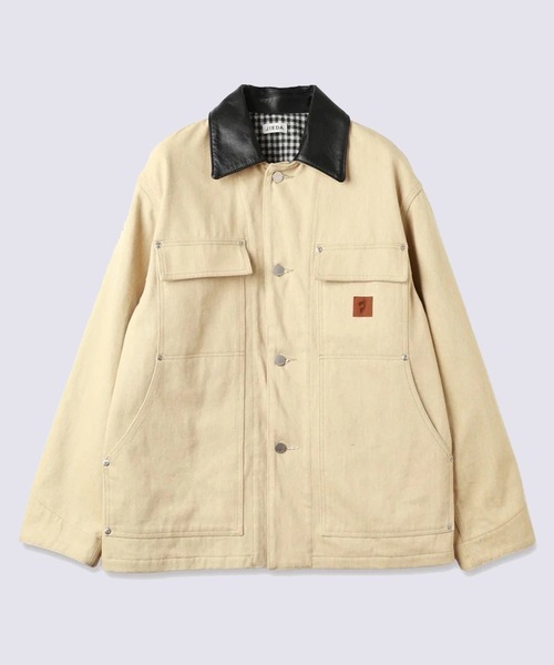 JieDa（ジエダ） カバーオール 「JieDa」LEATHER COLLAR FADE COVERALL