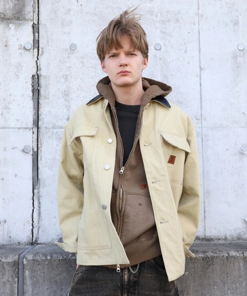 JieDa（ジエダ） カバーオール 「JieDa」LEATHER COLLAR FADE COVERALL