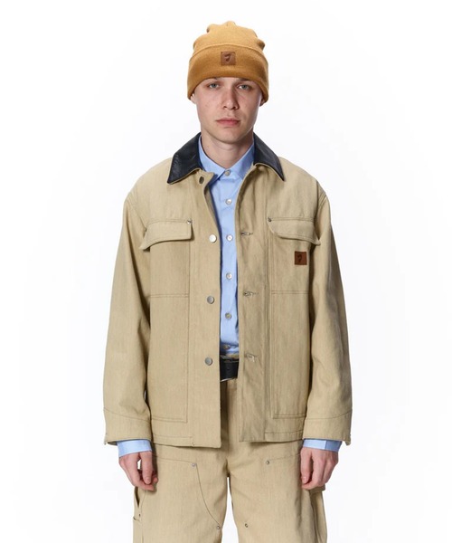 カバーオール 「JieDa」LEATHER COLLAR FADE COVERALL メンズの画像