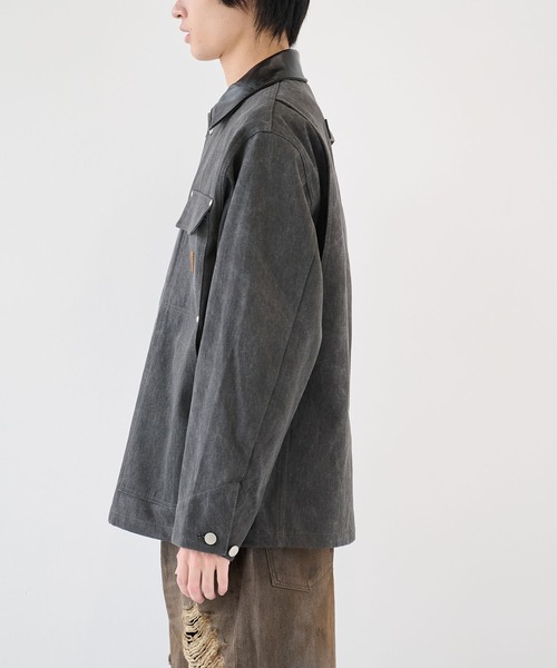 JieDa（ジエダ） カバーオール 「JieDa」LEATHER COLLAR FADE COVERALL