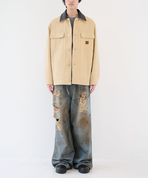 JieDa（ジエダ） カバーオール 「JieDa」LEATHER COLLAR FADE COVERALL