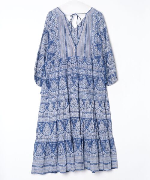 sara mallika（サラ マリカ） レース長袖ワンピース - ブルー