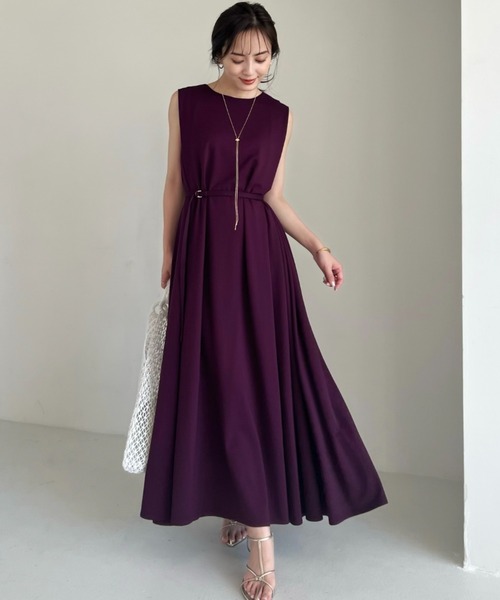 「anuans」 ノースリーブワンピース FREE ブラック レディース_画像4