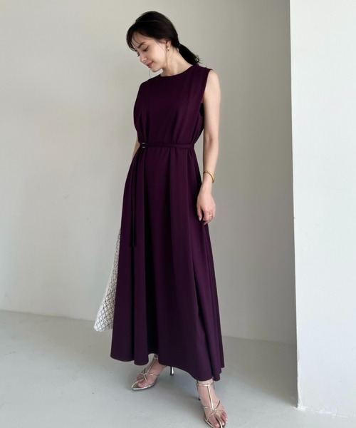 「anuans」 ノースリーブワンピース FREE ブラック レディース_画像9