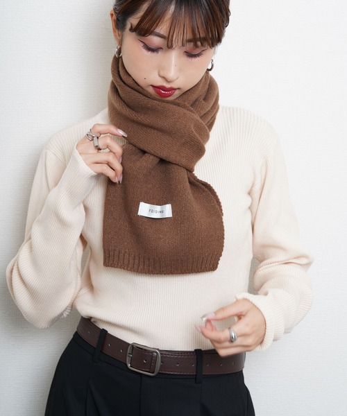 マフラー ストール ソリッドニットマフラー レディース メンズ