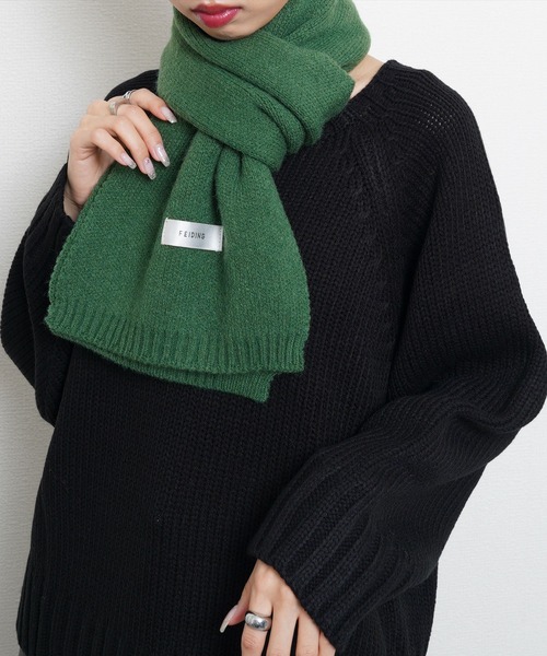 マフラー ストール ソリッドニットマフラー レディース メンズ