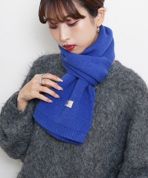 マフラー ストール ソリッドニットマフラー レディース メンズ
