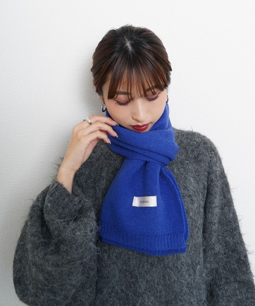マフラー ストール ソリッドニットマフラー レディース メンズ