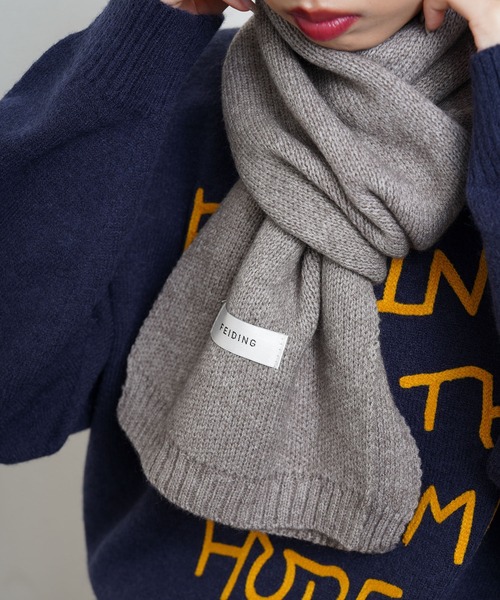 マフラー ストール ソリッドニットマフラー レディース メンズ