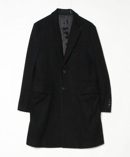 【紳士の装い】エディフィス EDIFICE・チェスターコート・ブラック・M 417 EDIFICE（フォーワンセブンエディフィス） チェスターコート SMALL