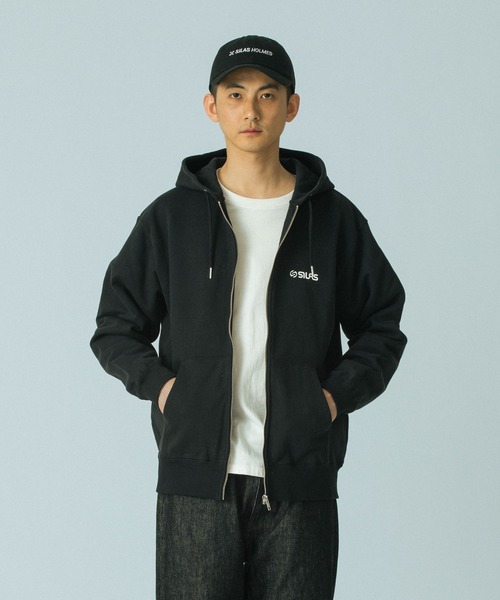 超希少！SILAS ジップアップ ジャケット ブラック Mサイズ SILAS（サイラス） パーカー LOGO ZIP SWEAT HOODIE メンズ レディース