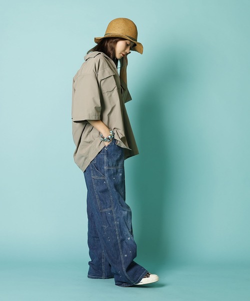 「BURLAP OUTFITTER」 半袖シャツ SMALL オリーブドラブ メンズ_画像9