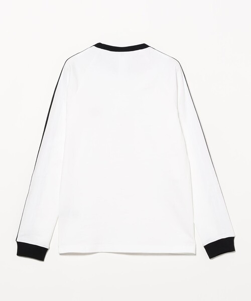 ★adidas★3ストライプス ロング スリーブ Tシャツホワイト 【Ｍ～Ｌ】 adidas（アディダス） tシャツ スリーストライプス ロングスリーブ T