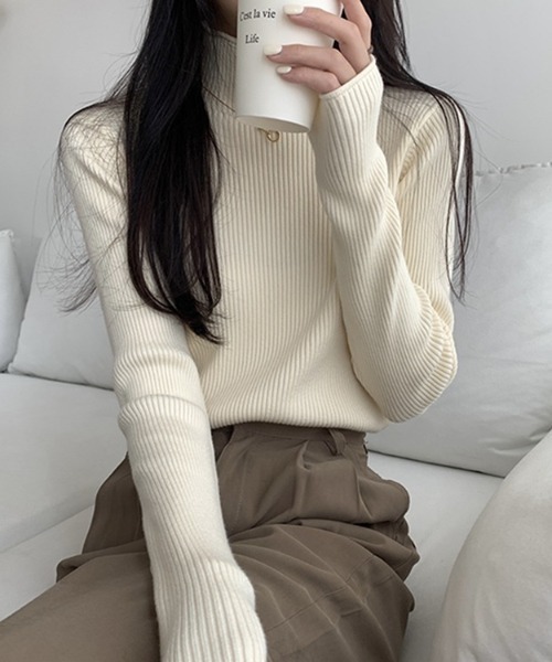 「deux amour」 長袖ニット FREE アイボリー レディース_画像3