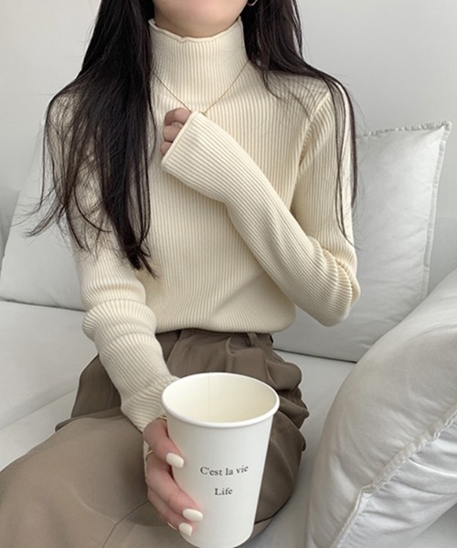 「deux amour」 長袖ニット FREE アイボリー レディース_画像5