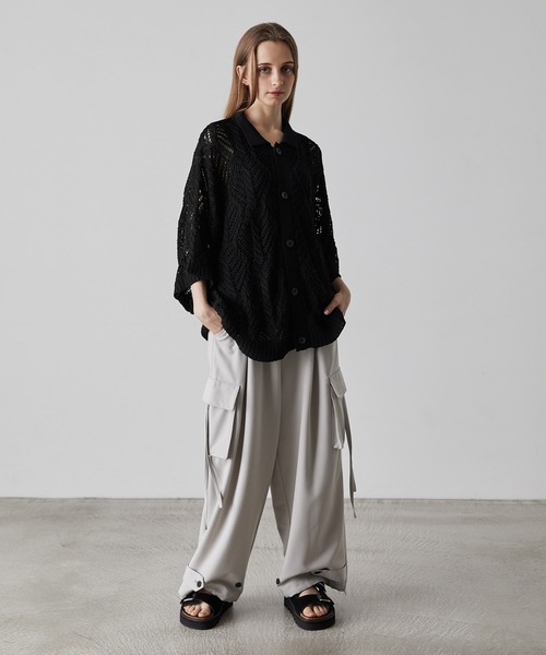 「CLEL」 ニットカーディガン S ブラック メンズ_画像3