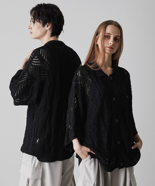 「CLEL」 ニットカーディガン S ブラック メンズ_画像5