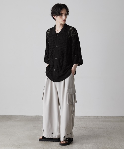 「CLEL」 ニットカーディガン S ブラック メンズ_画像7